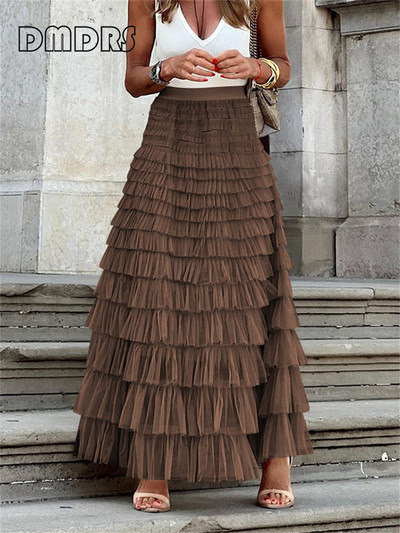 Divatos tüll szoknya Női Swing Alkalmi ruha Nyári Utcai Színes Solid Party Train Plus Size