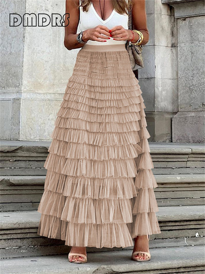 Divatos tüll szoknya Női Swing Alkalmi ruha Nyári Utcai Színes Solid Party Train Plus Size