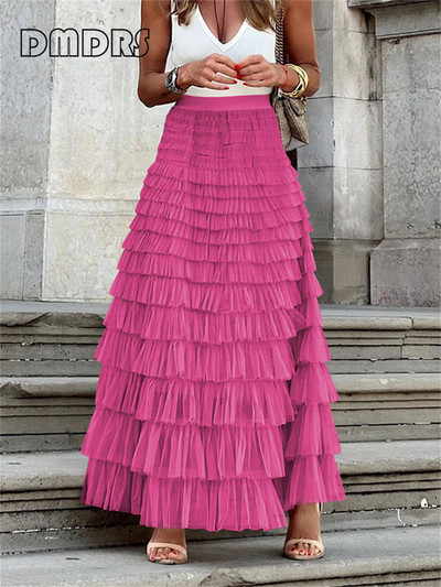 Divatos tüll szoknya Női Swing Alkalmi ruha Nyári Utcai Színes Solid Party Train Plus Size