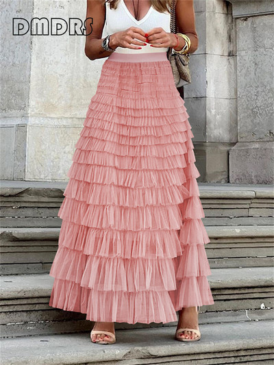 Divatos tüll szoknya Női Swing Alkalmi ruha Nyári Utcai Színes Solid Party Train Plus Size