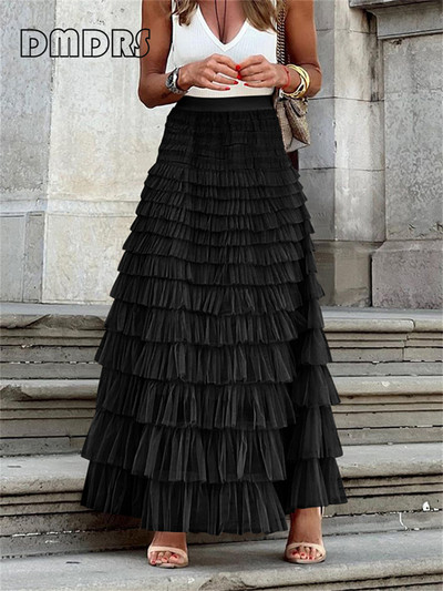 Divatos tüll szoknya Női Swing Alkalmi ruha Nyári Utcai Színes Solid Party Train Plus Size