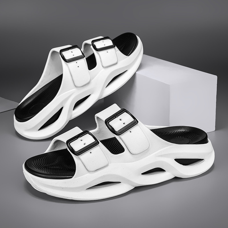 Paksu tallaga meeste EVA sussid Kerged topeltsandaalid meestele Hingavad suvised vabaajajalatsid meestele