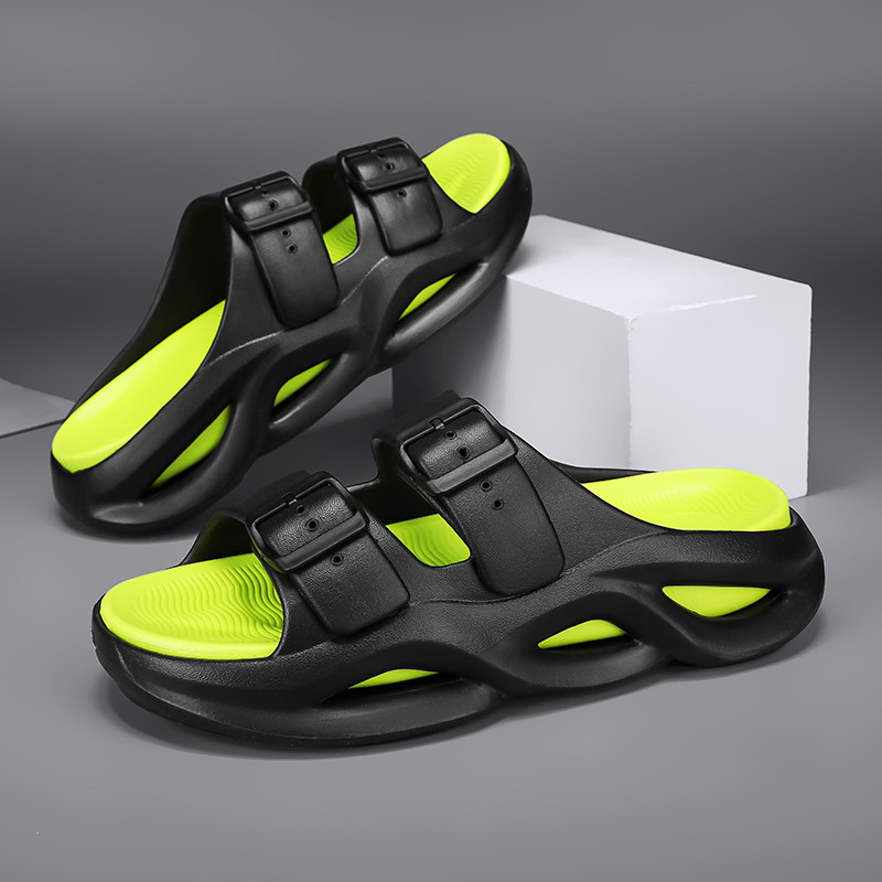 Paksu tallaga meeste EVA sussid Kerged topeltsandaalid meestele Hingavad suvised vabaajajalatsid meestele