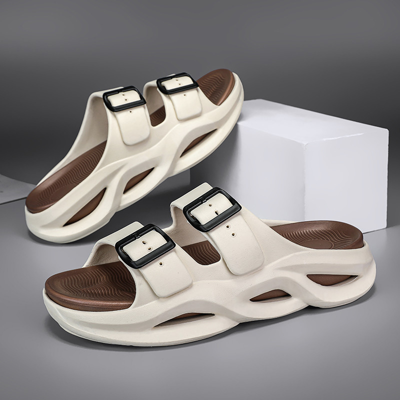 Paksu tallaga meeste EVA sussid Kerged topeltsandaalid meestele Hingavad suvised vabaajajalatsid meestele