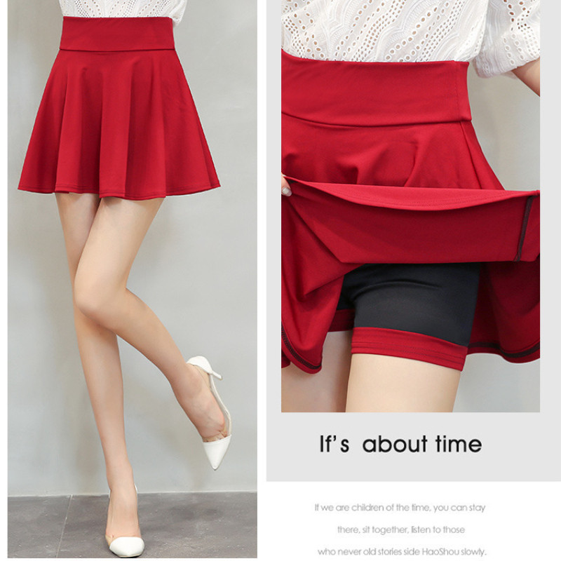 Suvine naiste põhiseelik Funktsionaalne taskuseelik Voodriga lühikesed püksid Naiste stiilis tantsijavorm Elastne plisseeritud miniseelik Plus Size