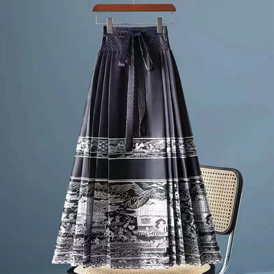 Fuste pentru femei de mărime mare, la modă pentru femei, ocazional, fustă cu fața de cal, primăvară și toamnă, dinastia îmbunătățită, Faldas Para Mujeres