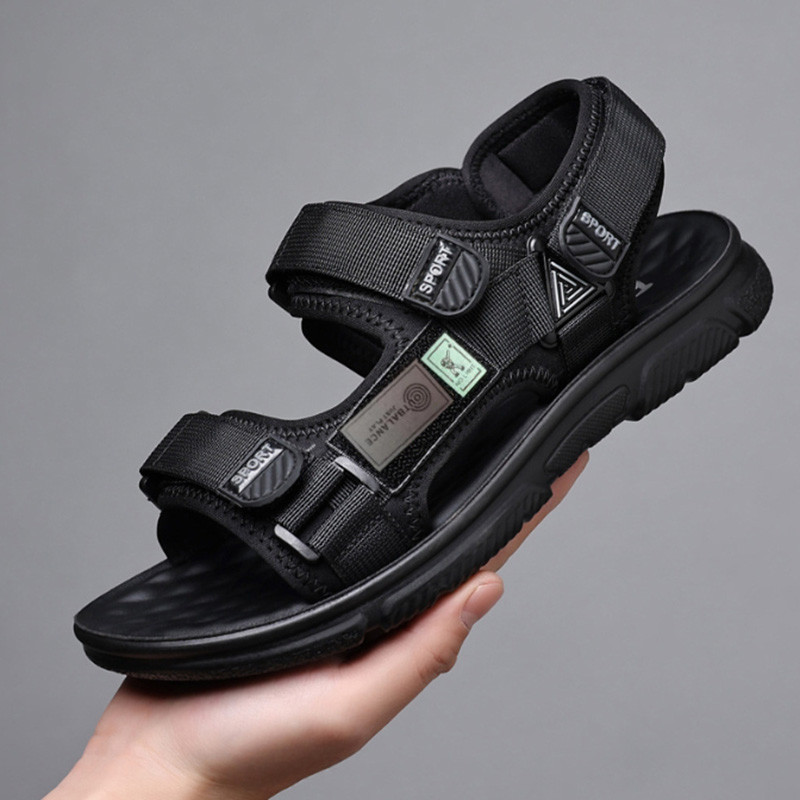 Suvised välistingimustes kasutatavad meeste nahksandaalid suvised hingavad Verclo sportlikud rannajalatsid suures suuruses libisemiskindlad meeste vabaaja sandaalid must