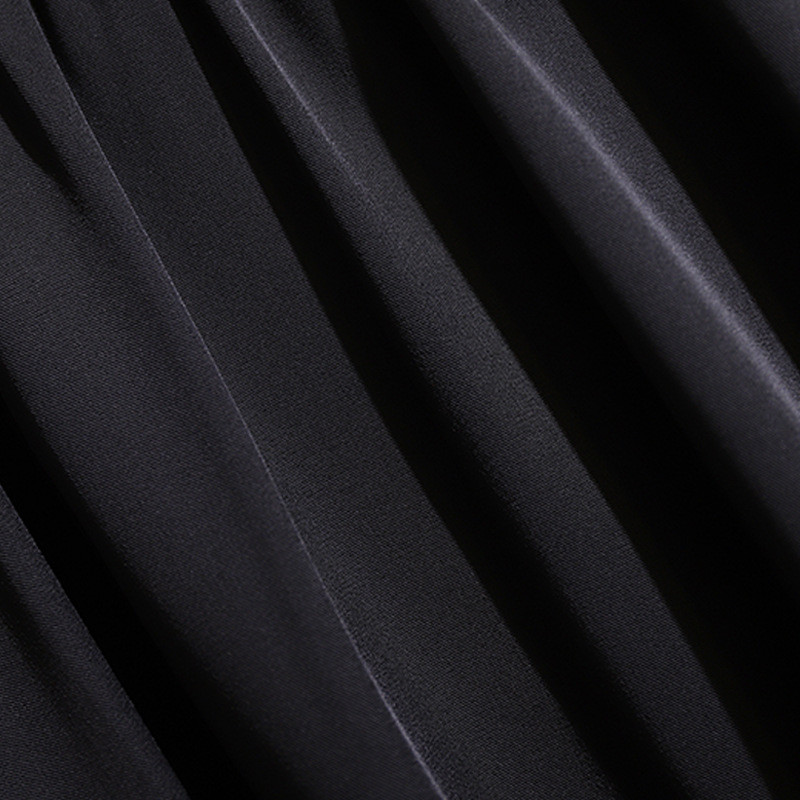 2024-es újdonság, plusz méretű női szoknya, stílusos redőzött fekete A-vonalú Midi szoknya tavaszra és nyárra