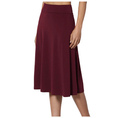 Suknje za žene velikih veličina Jednobojna lagana široka midi suknja na zatvaranje Trend ženske odjeće 2024. Faldas Para Mujeres