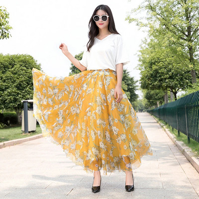 noua moda primavara vara casual plus marime marca varsta mijlocie femei femei fusta din sifon