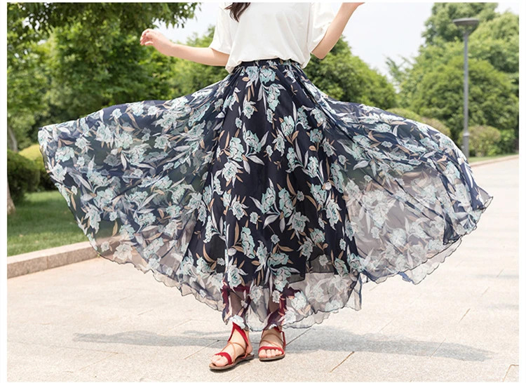 noua moda primavara vara casual plus marime marca varsta mijlocie femei femei fusta din sifon