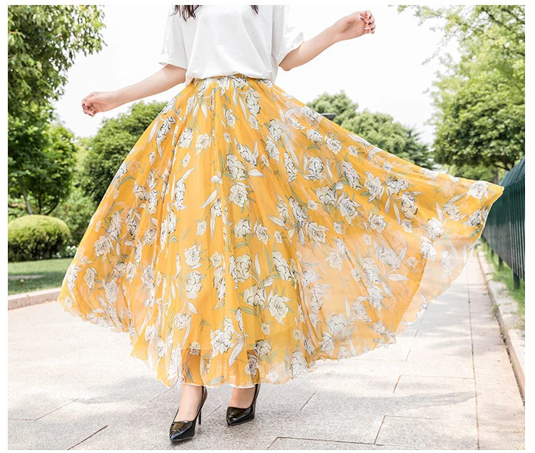 noua moda primavara vara casual plus marime marca varsta mijlocie femei femei fusta din sifon