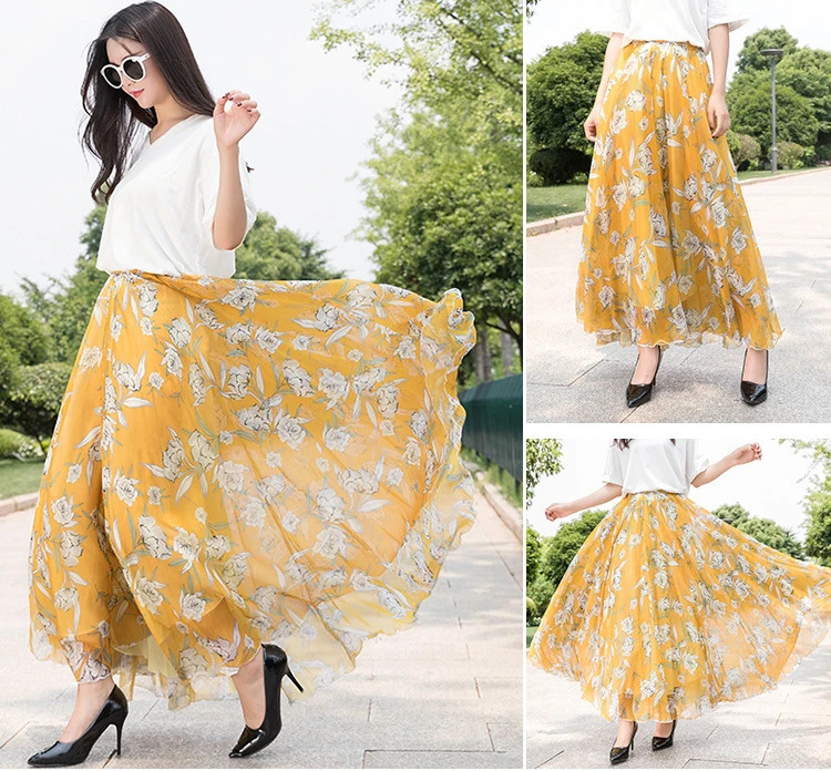 noua moda primavara vara casual plus marime marca varsta mijlocie femei femei fusta din sifon