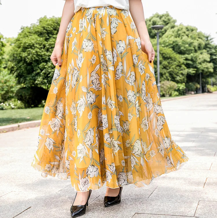 noua moda primavara vara casual plus marime marca varsta mijlocie femei femei fusta din sifon