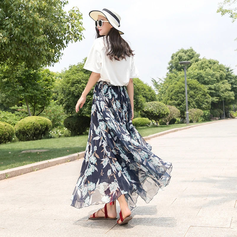 noua moda primavara vara casual plus marime marca varsta mijlocie femei femei fusta din sifon