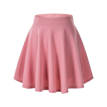 Поли за жени Плюс размер Едноцветни бонбонени разкроени Ежедневни кънки Лека плисирана пола с висока талия Тенденция на дамско облекло 2024 г.