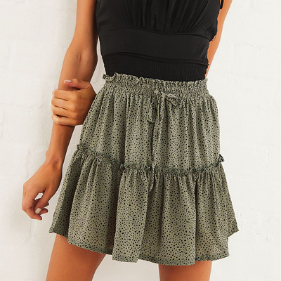 Suknje za žene velikih veličina Suknja s volanima s visokim strukom Print Swing Mini suknja za plažu Trend ženske odjeće 2024. Faldas Para Mujeres
