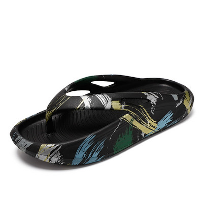 Suvised valged meeste plätud Moeprindiga mugavad platvormiga sussid meestele polsterdatud paksu tallaga plätud Meeste Chanclas 2023