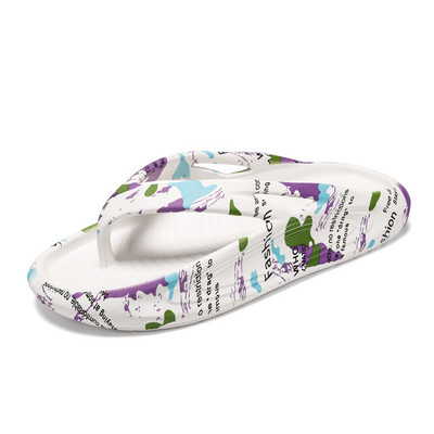 Suvised valged meeste plätud Moeprindiga mugavad platvormiga sussid meestele polsterdatud paksu tallaga plätud Meeste Chanclas 2023