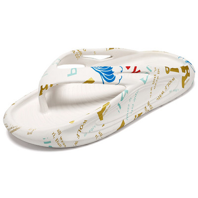 Suvised valged meeste plätud Moeprindiga mugavad platvormiga sussid meestele polsterdatud paksu tallaga plätud Meeste Chanclas 2023