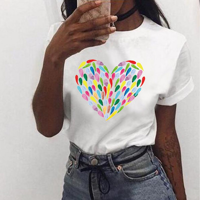 Naiste 2022. aasta moesärk Harajuku suvine T-särk paarile vabaaja koomiksite armastustrükiga lühikeste varrukatega T-särk