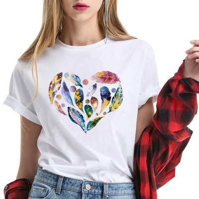 Naiste 2022. aasta moesärk Harajuku suvine T-särk paarile vabaaja koomiksite armastustrükiga lühikeste varrukatega T-särk