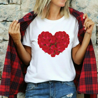 Naiste 2022. aasta moesärk Harajuku suvine T-särk paarile vabaaja koomiksite armastustrükiga lühikeste varrukatega T-särk