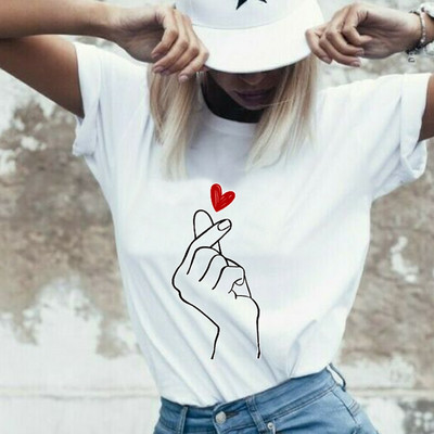 Naiste 2022. aasta moesärk Harajuku suvine T-särk paarile vabaaja koomiksite armastustrükiga lühikeste varrukatega T-särk