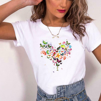 Naiste 2022. aasta moesärk Harajuku suvine T-särk paarile vabaaja koomiksite armastustrükiga lühikeste varrukatega T-särk