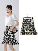 Női nyári új divat rövid virágmintás szoknya Női alkalmi plusz méretű 3XS-10XL magas derekú mini sellő szoknya