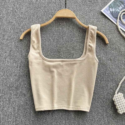 Naiste seljatugi seksikas Y2k ülaosa Slim Fit põhjaga pluus Solid Crop Top varrukateta Camis Mujer