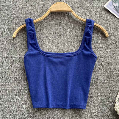 Naiste seljatugi seksikas Y2k ülaosa Slim Fit põhjaga pluus Solid Crop Top varrukateta Camis Mujer