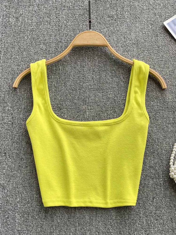 Naiste seljatugi seksikas Y2k ülaosa Slim Fit põhjaga pluus Solid Crop Top varrukateta Camis Mujer