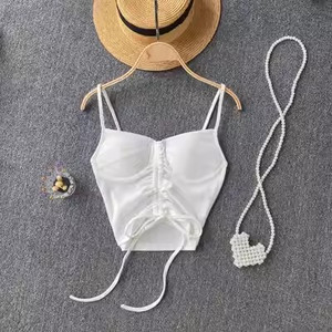 Camicete fără bretele în stil occidental pentru femei, ocazional de vară, în culori uni, Corset pentru femei Crop Tube Tops cu sutiene încorporate