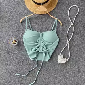 Camicete fără bretele în stil occidental pentru femei, ocazional de vară, în culori uni, Corset pentru femei Crop Tube Tops cu sutiene încorporate