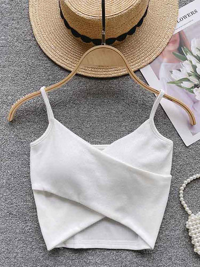 Ebaregulaarsed vabaaja sportlikud camisole naiste rihmad, soliidne mood 2023 Y2K, elegantsed naiste šikid õhukesed püksid