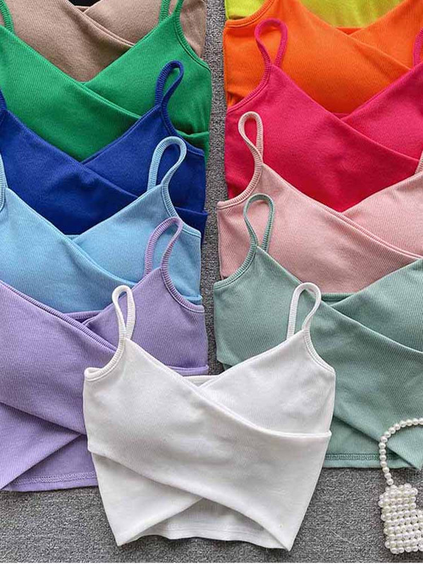 Ebaregulaarsed vabaaja sportlikud camisole naiste rihmad, soliidne mood 2023 Y2K, elegantsed naiste šikid õhukesed püksid
