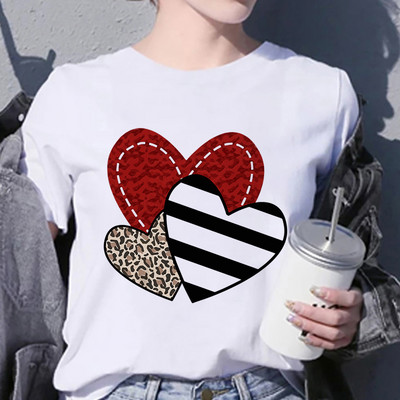 Minimalista mintás, szerelem szív grafika, női fehér pólók, kültéri Dropship, női pólók Harajuku stílusú Y2K női felsők