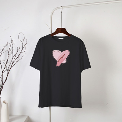 Blessyuki Kawaii südamega trükitud T-särgid, naiste 2023. aasta suvised vabad vintage puuvillased t-särgid Naiste lihtsad Harajuku paaritopsid