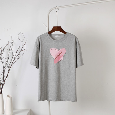 Blessyuki Kawaii südamega trükitud T-särgid, naiste 2023. aasta suvised vabad vintage puuvillased t-särgid Naiste lihtsad Harajuku paaritopsid