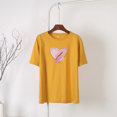 Blessyuki Kawaii südamega trükitud T-särgid, naiste 2023. aasta suvised vabad vintage puuvillased t-särgid Naiste lihtsad Harajuku paaritopsid