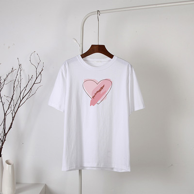 Blessyuki Kawaii südamega trükitud T-särgid, naiste 2023. aasta suvised vabad vintage puuvillased t-särgid Naiste lihtsad Harajuku paaritopsid