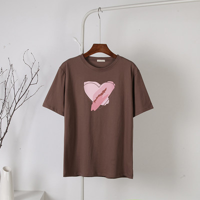 Blessyuki Kawaii südamega trükitud T-särgid, naiste 2023. aasta suvised vabad vintage puuvillased t-särgid Naiste lihtsad Harajuku paaritopsid