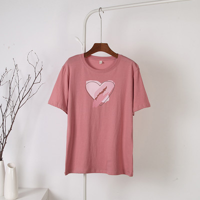 Blessyuki Kawaii südamega trükitud T-särgid, naiste 2023. aasta suvised vabad vintage puuvillased t-särgid Naiste lihtsad Harajuku paaritopsid