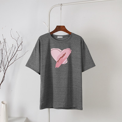 Blessyuki Kawaii südamega trükitud T-särgid, naiste 2023. aasta suvised vabad vintage puuvillased t-särgid Naiste lihtsad Harajuku paaritopsid