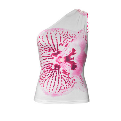 PixieKiki Topuri mulate cu imprimeu floral Femei Imbracaminte de statiune Tricouri grafice Vara 2024 Casual Un singur umăr, fără spate, Tank Top P85-AC10