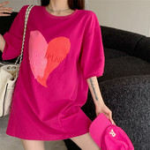 Love heart casual t-shirt Γυναικείο πουκάμισο κοντομάνικο φαρδύ μακρύ πουκάμισο Γυναικεία μπλουζάκια Καυτά μπλουζάκια καλοκαιρινά βαμβακερά μπλουζάκια S-XXL