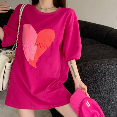 Love heart casual t-shirt Γυναικείο πουκάμισο κοντομάνικο φαρδύ μακρύ πουκάμισο Γυναικεία μπλουζάκια Καυτά μπλουζάκια καλοκαιρινά βαμβακερά μπλουζάκια S-XXL