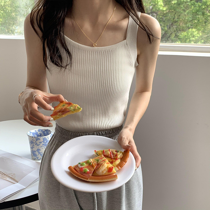 Proljeće 2023. Ženske kratke majice Ležerne majice bez rukava na remenčiće Slatke ležerne majice Obične korejske majice bez rukava.