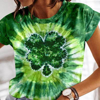 Ženska majica s printom srca i okruglim izrezom Majice s kravatom Y2k Odjeća Dnevna majica kratkih rukava Ljetne majice Ženska odjeća